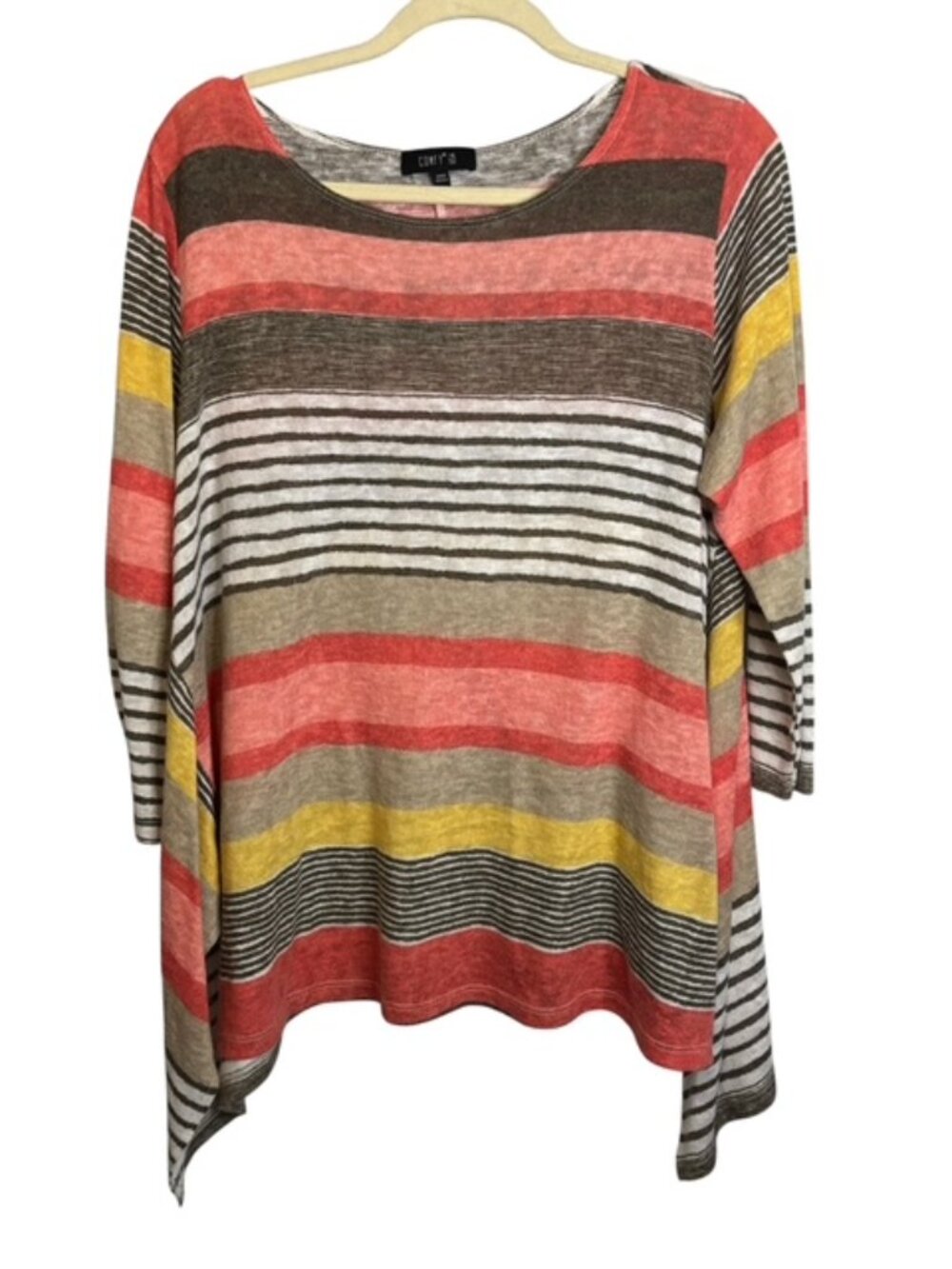 Comfy USA Sweater Women's XL Lightweight Sheer Stripes